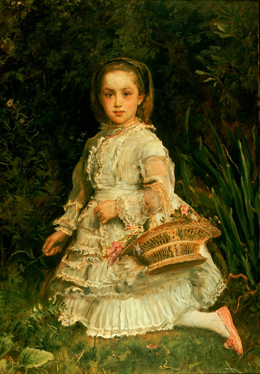 Portrait of Gracia Picking Wild Flowers by John Everett Millais