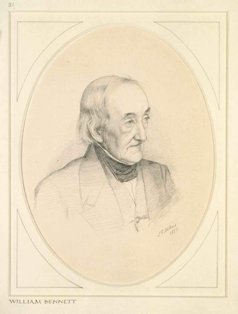 Portrait of William Bennett by John Everett Millais