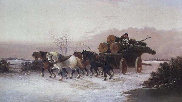 Timber Waggon in the Snow by John F. Morris