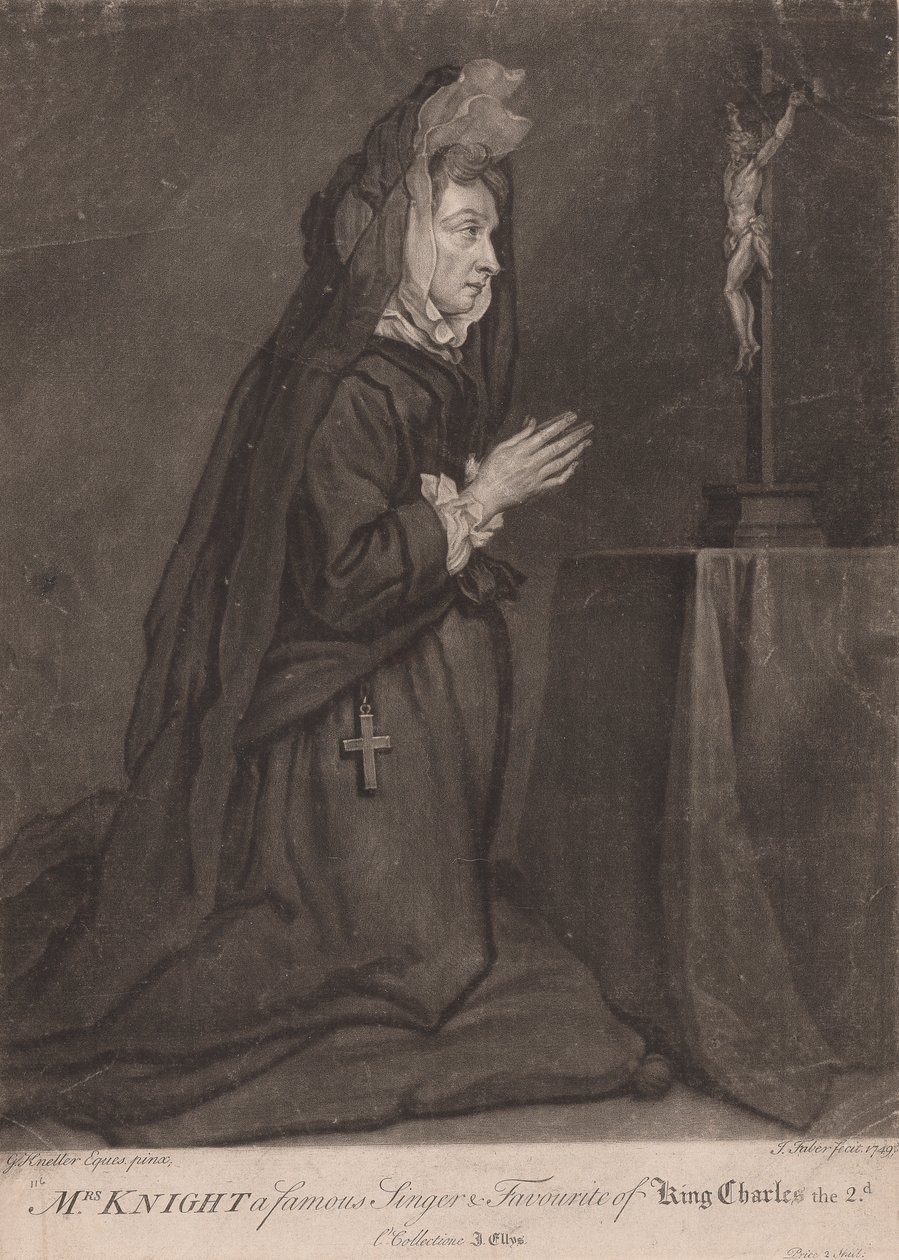 Mrs. Knight, a Famous Singer and Favourite of King Charles II by John Faber the younger