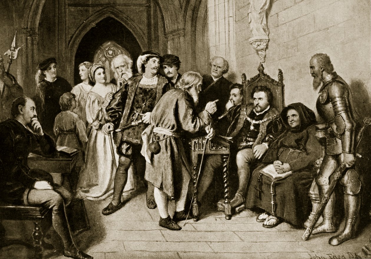 James IV in council before the Battle of Flodden, 1513, illustration from 