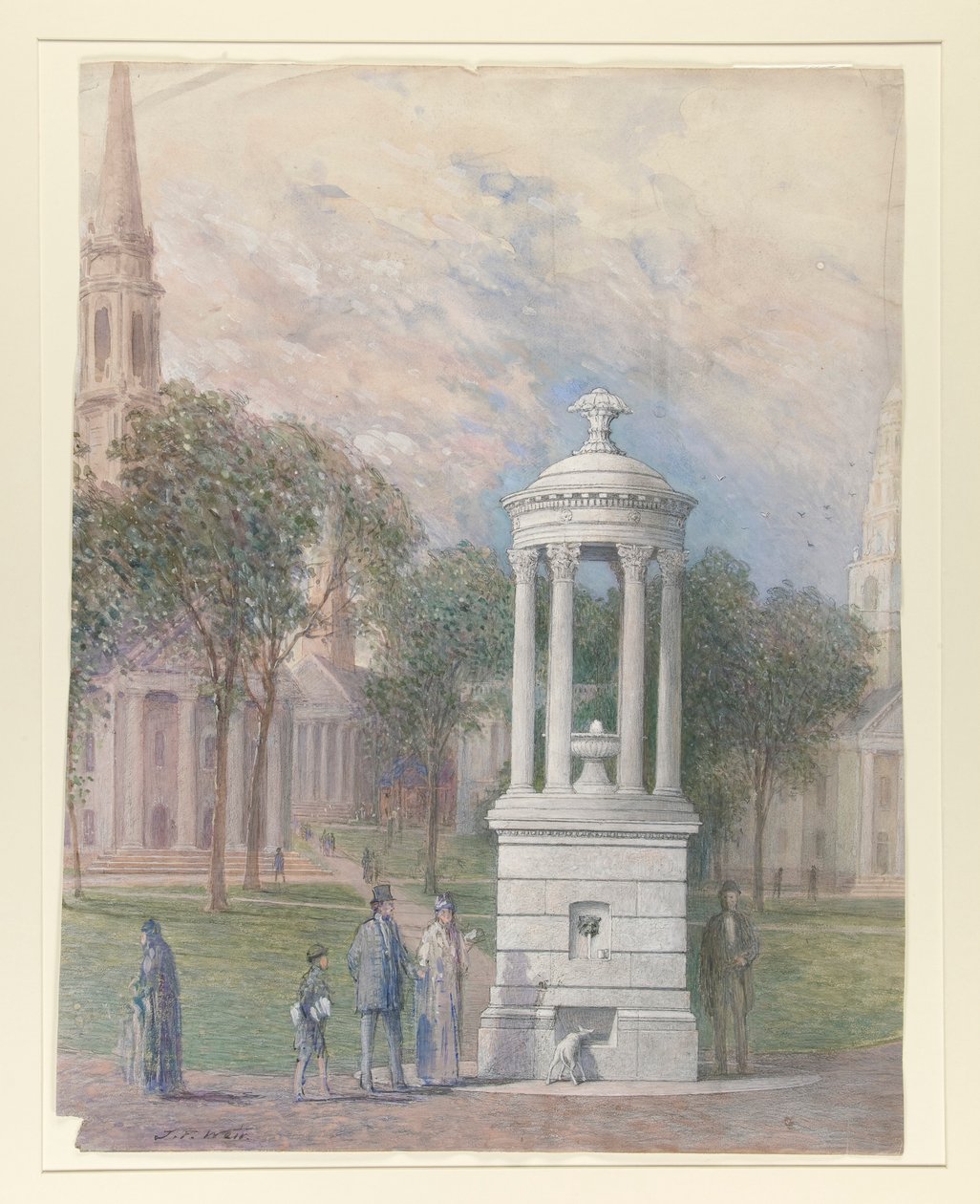 Bennett Fountain on New Haven Green by John Ferguson Weir