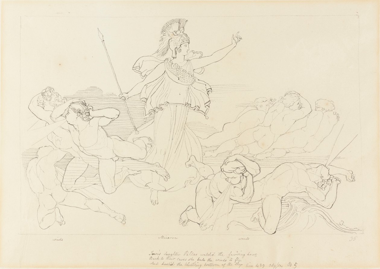 Athena and the Winds by John Flaxman