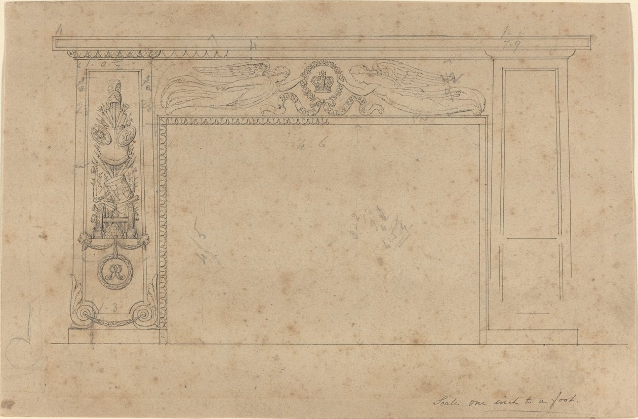 Design for the Chimney Piece in the Throne Room, Buckingham Palace by John Flaxman