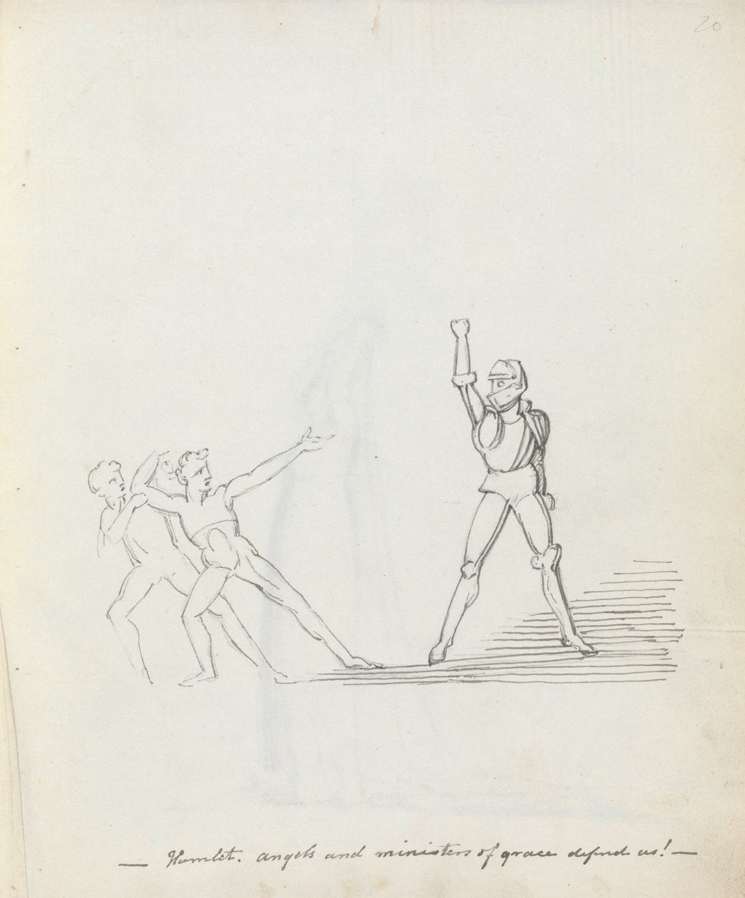 Hamlet. angels and ministers of grace defend us! by John Flaxman