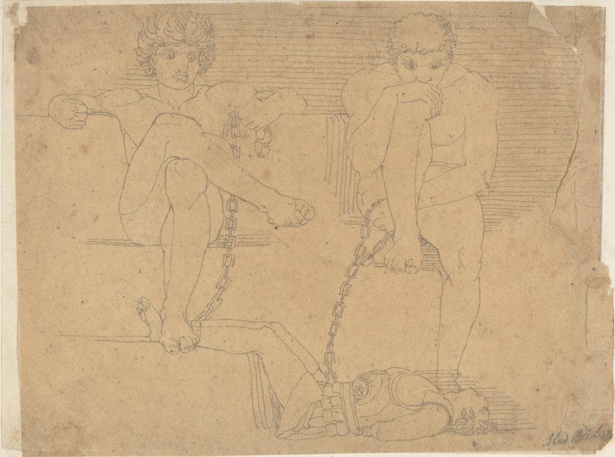 Otus and Ephialtes Holding Mars Captive by John Flaxman