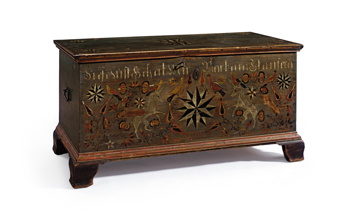 Decorated Blanket Chest Made for Barbara Stauffer, Rapho Township, Lancaster County, Pennsylvania, USA, 1799 by John Flory