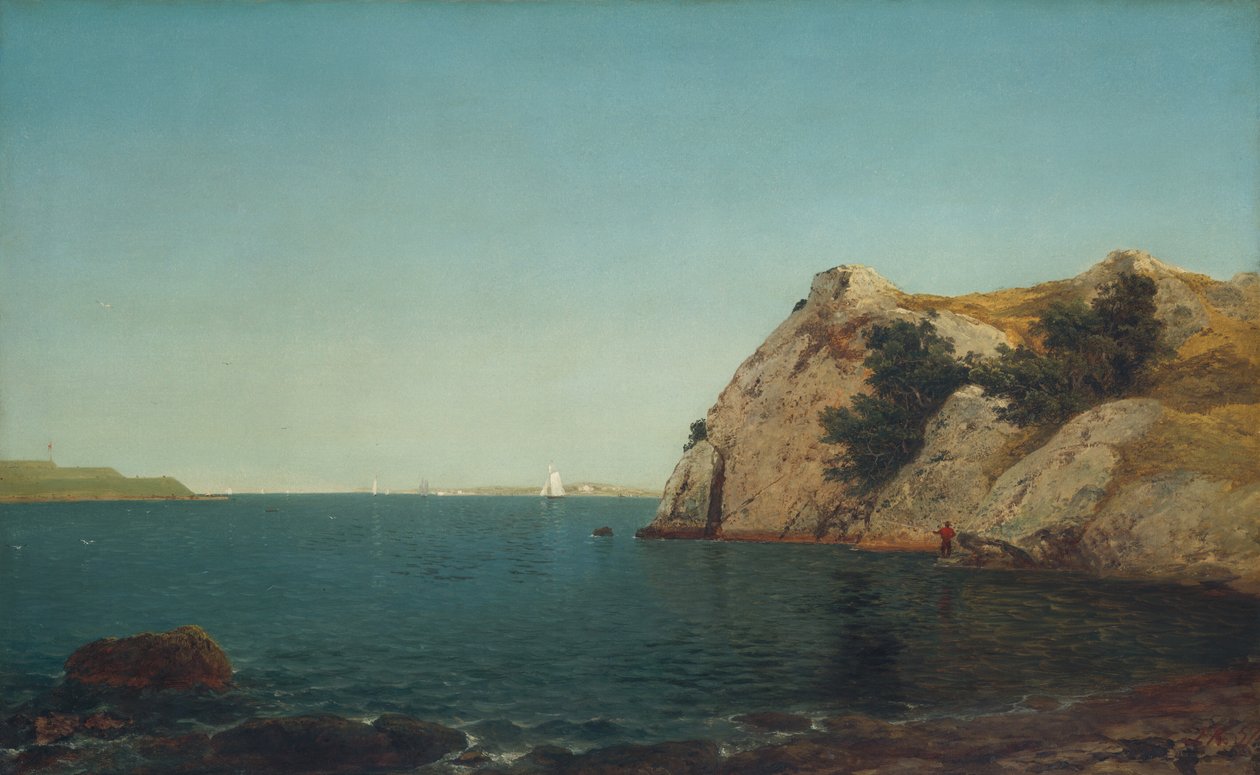 Beacon Rock, Newport Harbor, 1857 by John Frederick Kensett