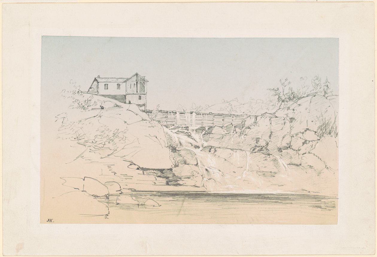 Building by a Dam by John Frederick Kensett