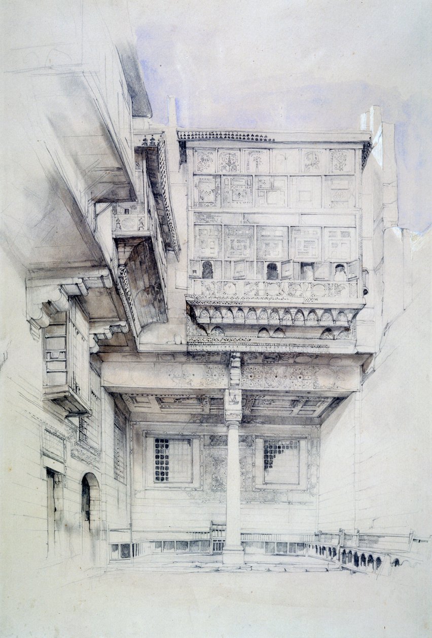 The Court of the House of the Artist, Cairo, Egypt by John Frederick Lewis