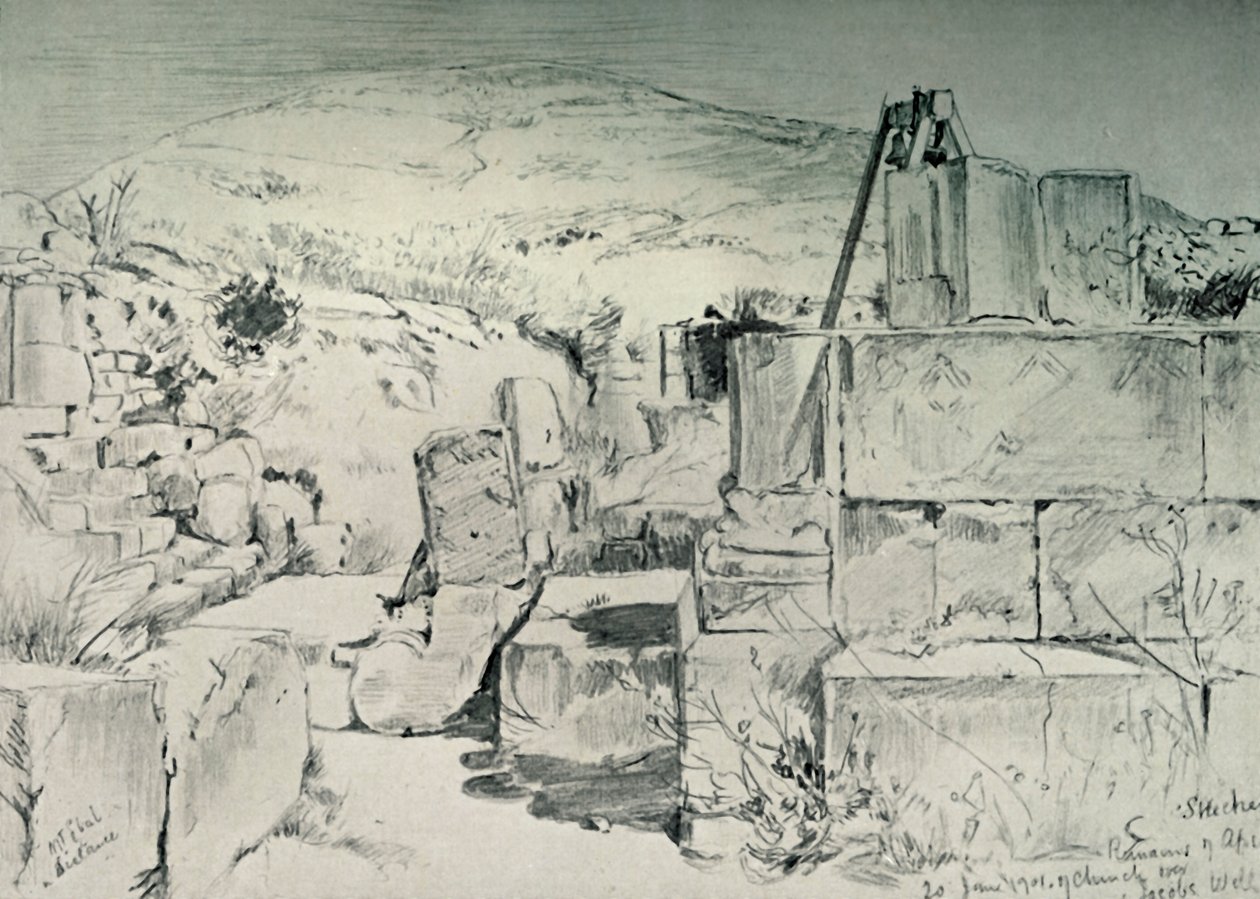 Apse of the Fourth Century Church Over Jacobs Well at Shechum Nablus, 1902 by John Fulleylove
