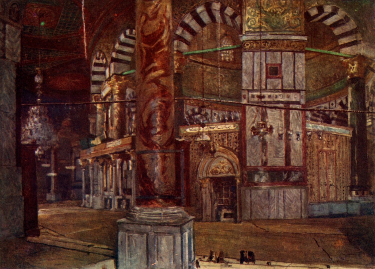 Interior of the Dome of the Rock from the South-East, 1902 by John Fulleylove