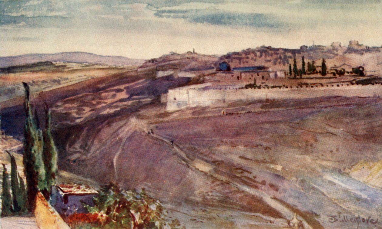 Jerusalem from the Traditional Spot on the Mount of Olives Where Christ Wept Over the City, 1902 by John Fulleylove