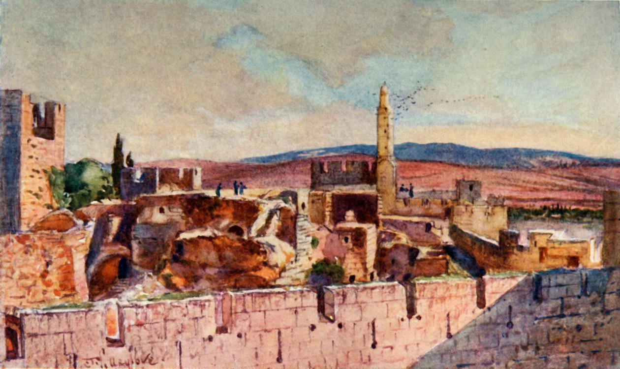 Portion of the Citadel of Jerusalem, 1902 by John Fulleylove