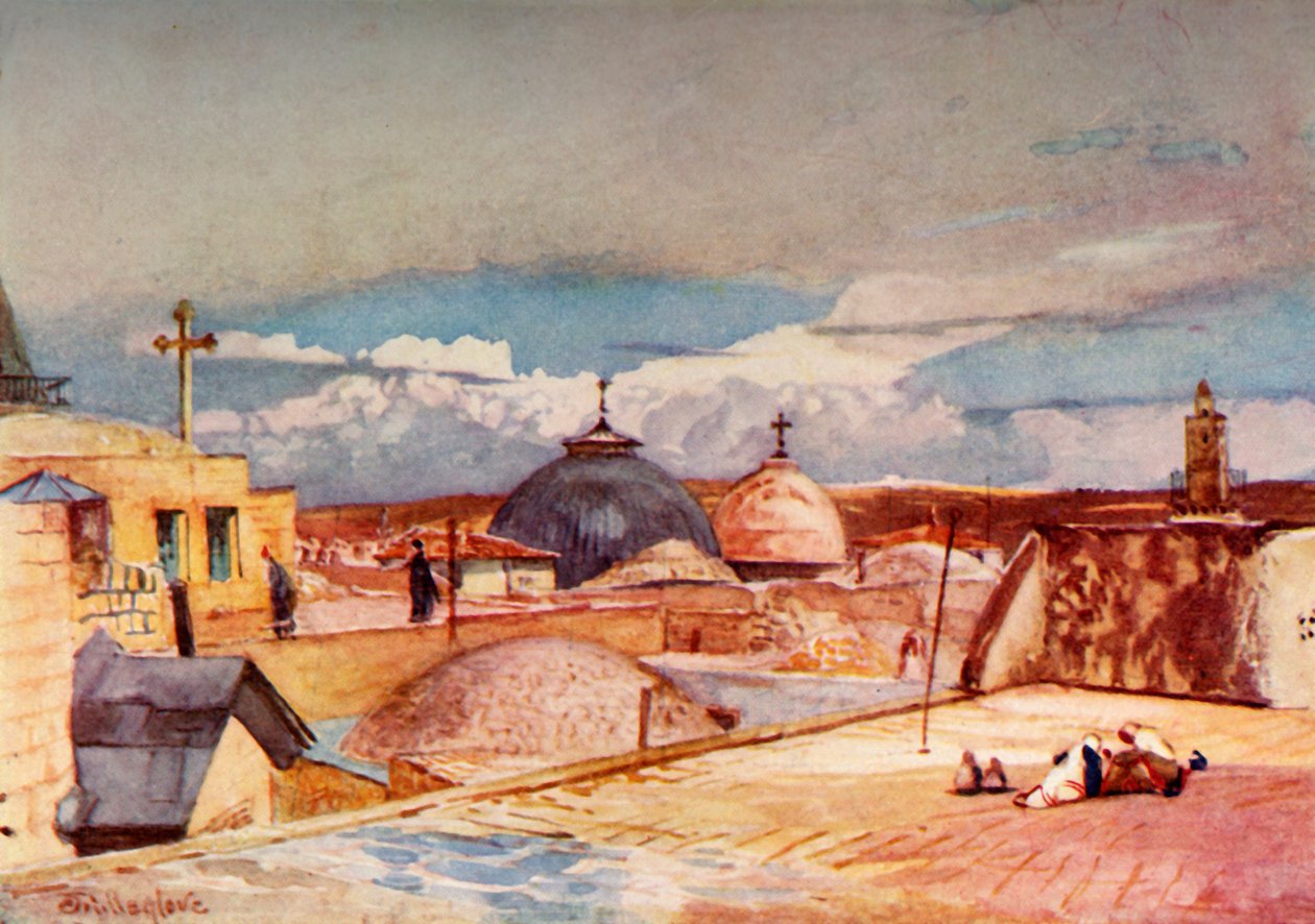 The Domes of the Holy Sepulchre from a House-Top on Mount Zion, 1902 by John Fulleylove