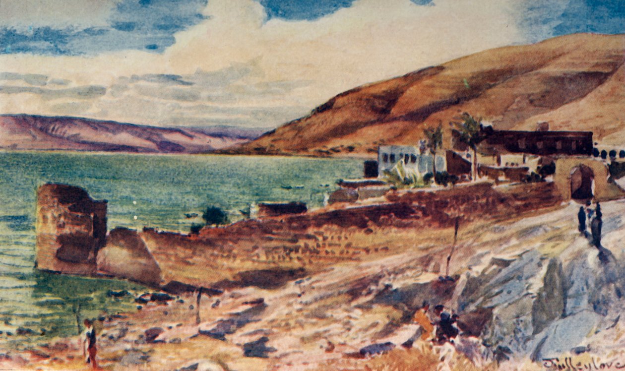 The Lake of Galilee, Looking South from Tiberias by John Fulleylove