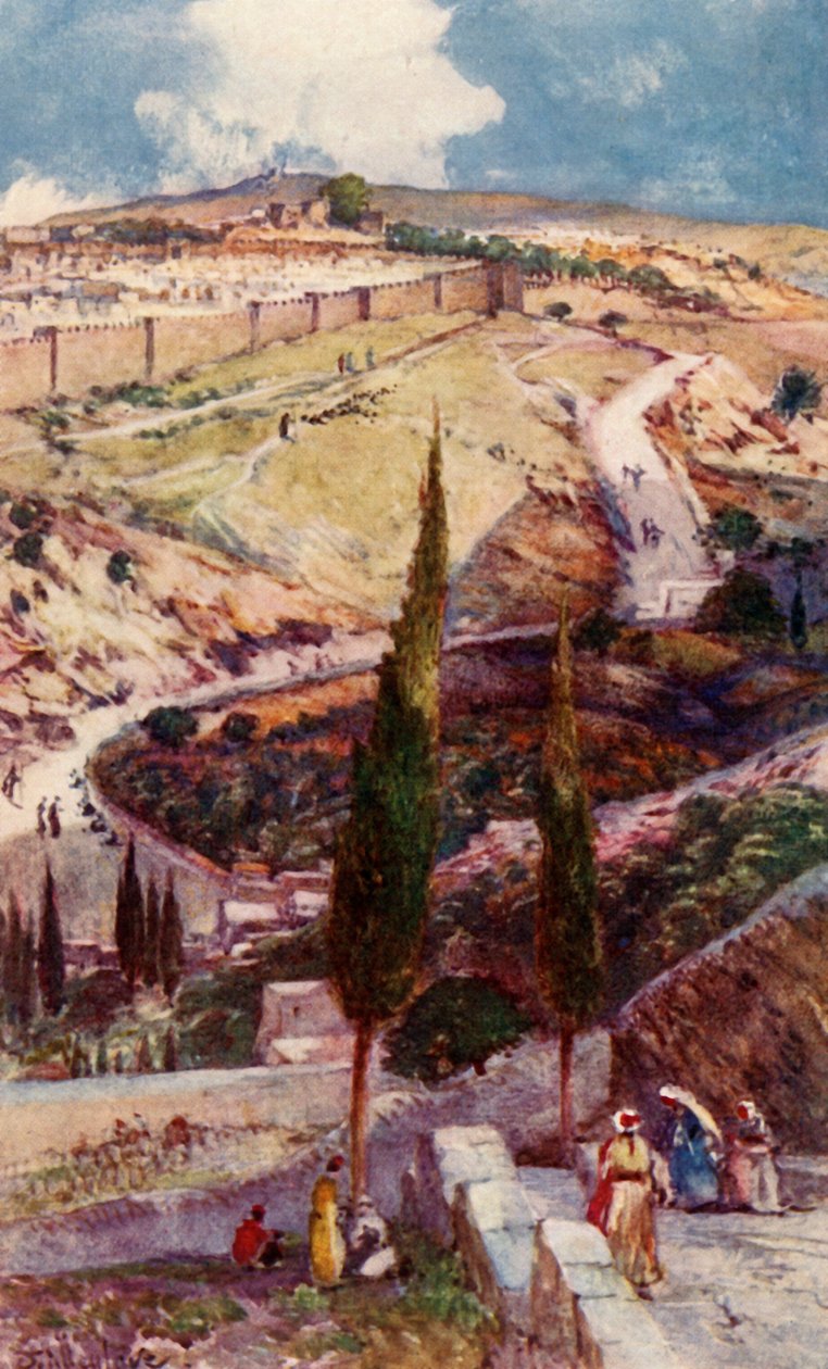 The North-East End of Jerusalem and Mizpah from the Mount of Olives, 1902 by John Fulleylove