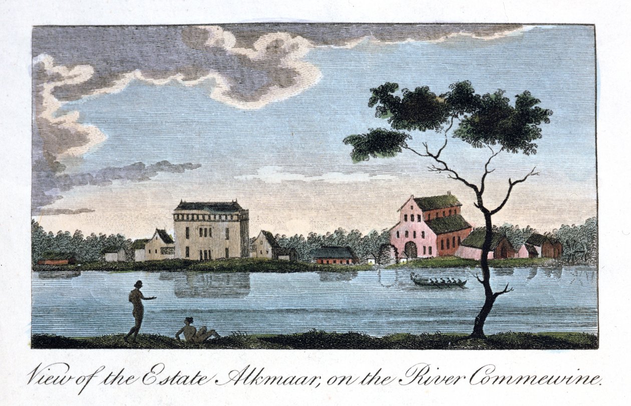 View of the Estate Alkmaar, on the River Commewine, 1813 by John Gabriel Stedman