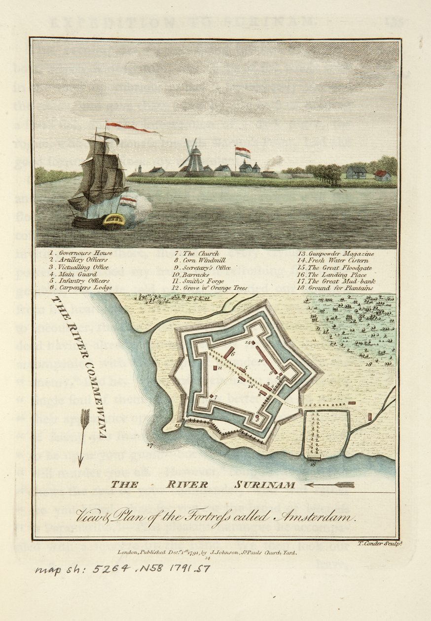 Views & Plan of the Fortress Called Amsterdam by John Gabriel Stedman