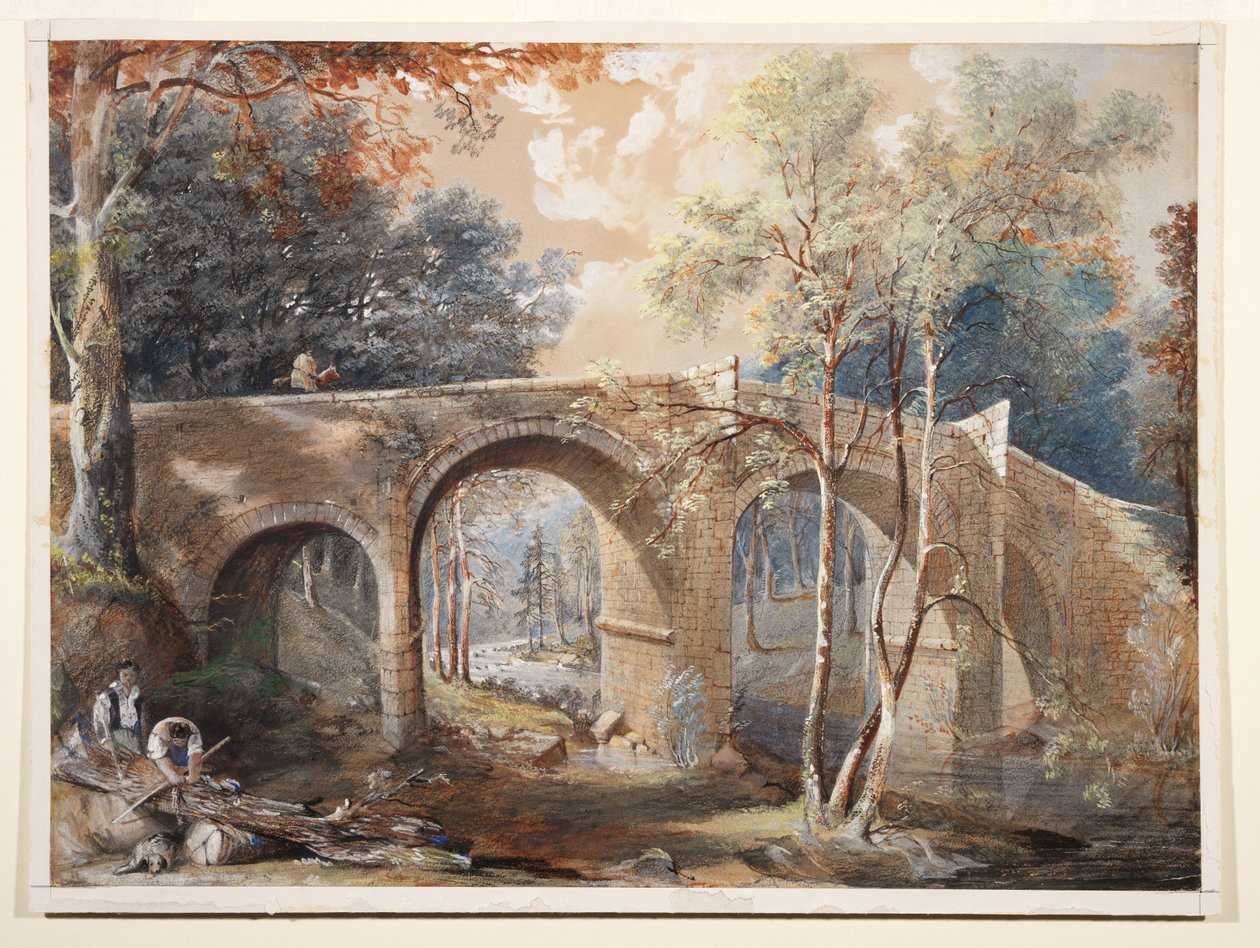 Woodcutters by Fingle Bridge, Dartmoor by John Gendall