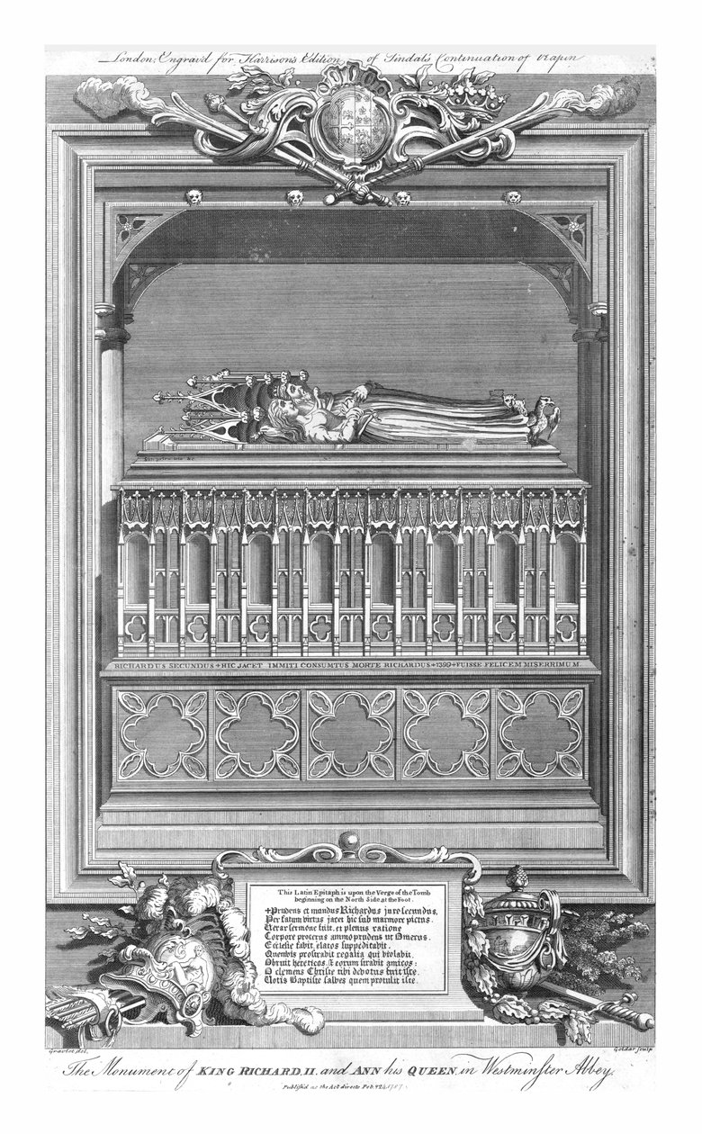 The Monument of King Richard II and Ann his Queen, in Westminster Abbey, mid 18th century by John Goldar