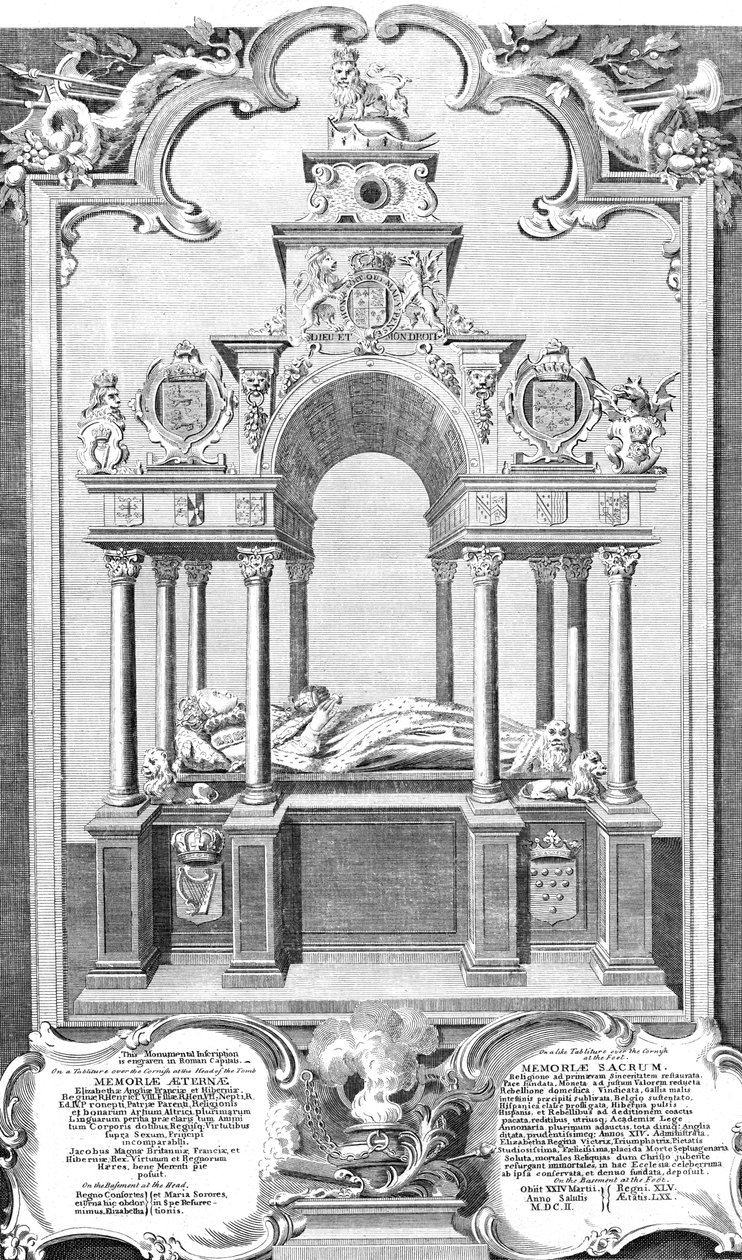 Monument of Queen Elizabeth in Westminster Abbey, 1786 by John Goldar