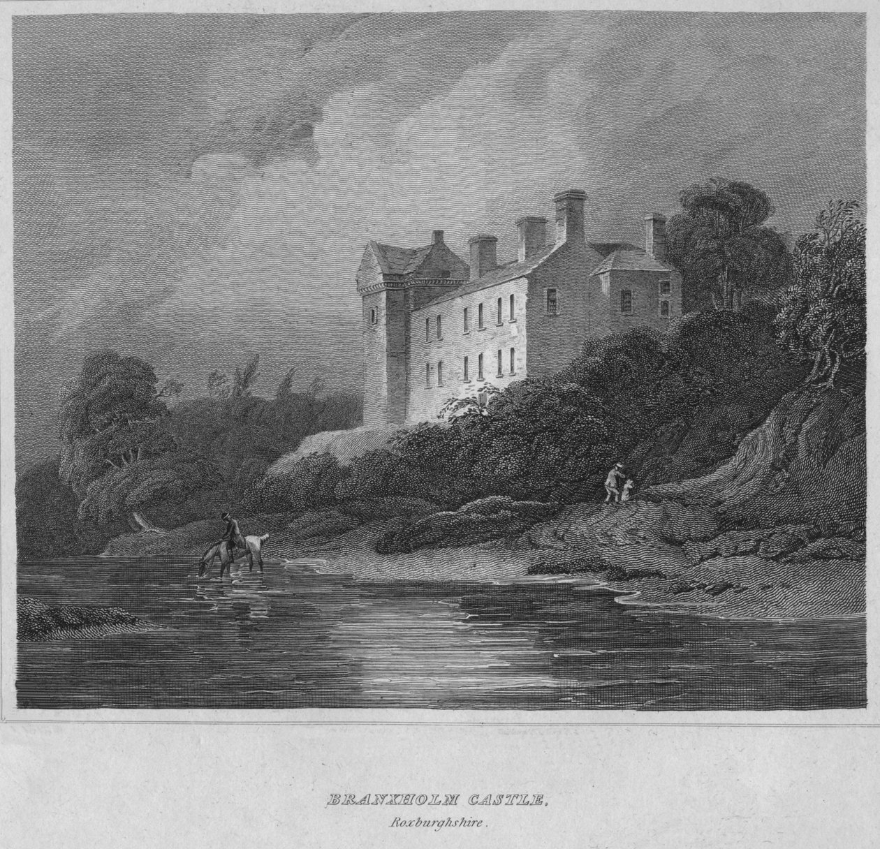 Branxholm Castle, Roxburghshire by John Greig