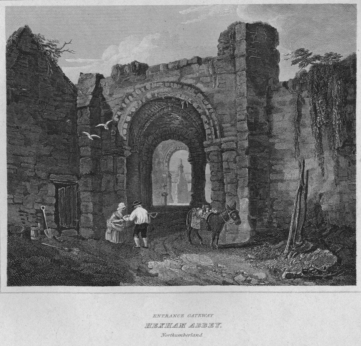 Entrance Gateway - Hexham Abbey, Northumberland, 1814 by John Greig