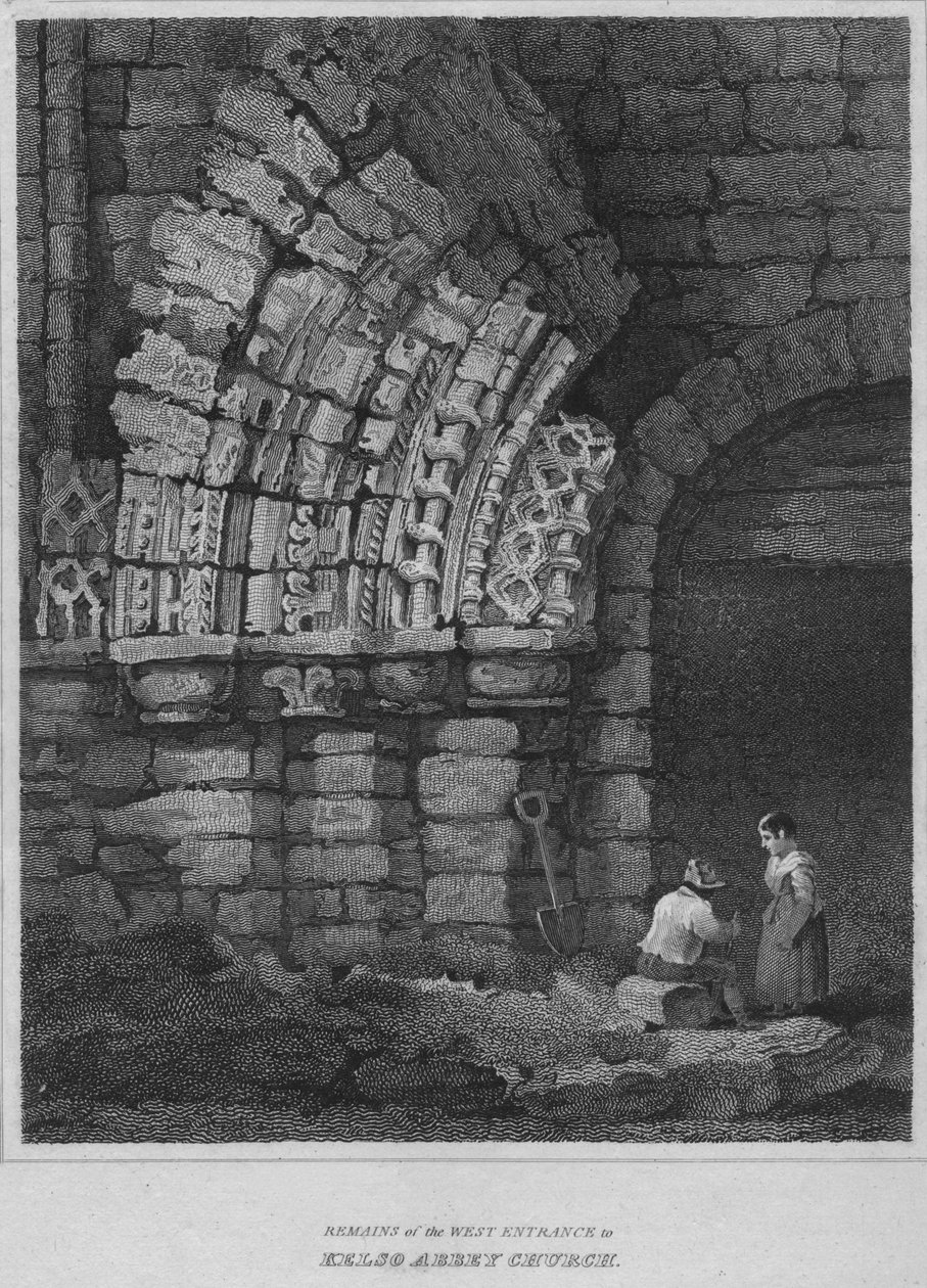Remains of the West Entrance to Kelso Abbey Church by John Greig