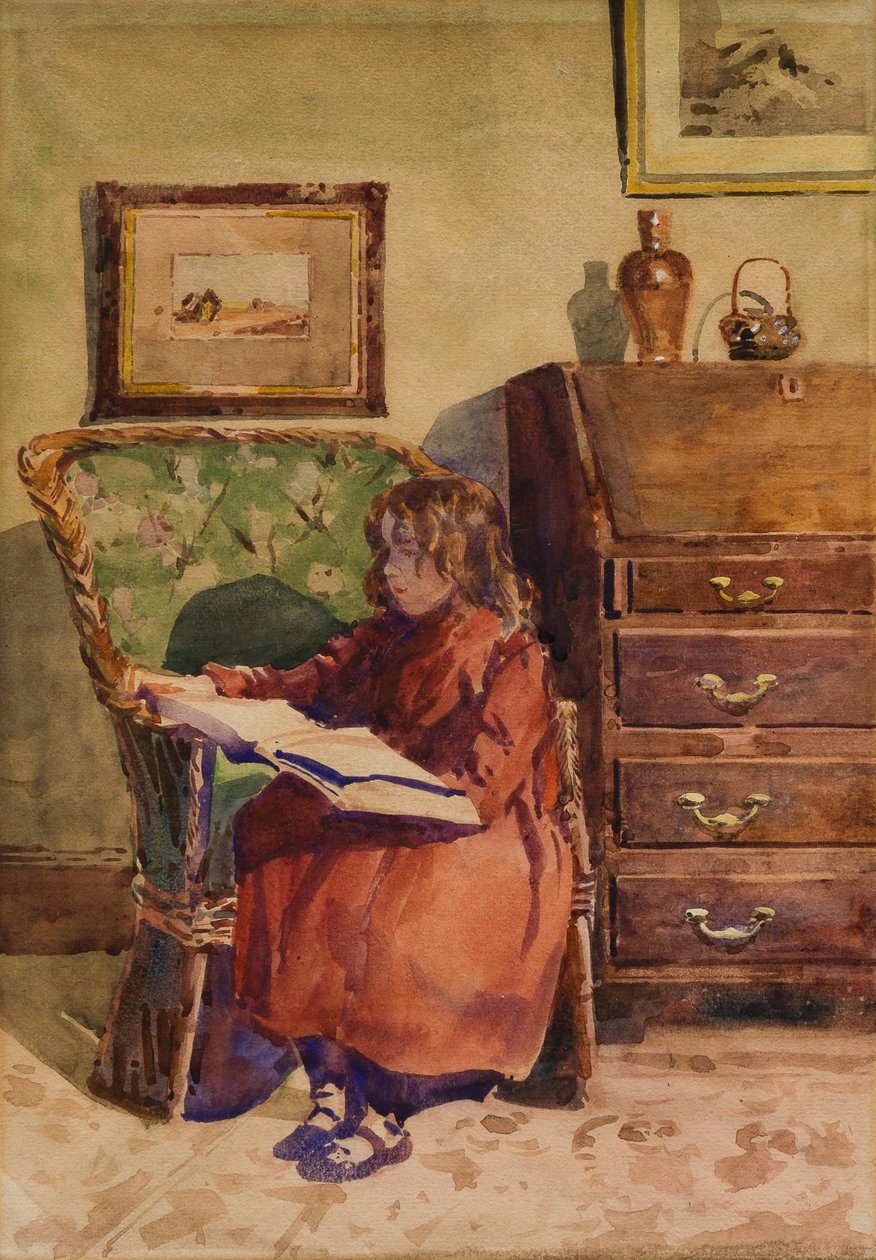 Girl Sitting Reading by John Guttridge Sykes