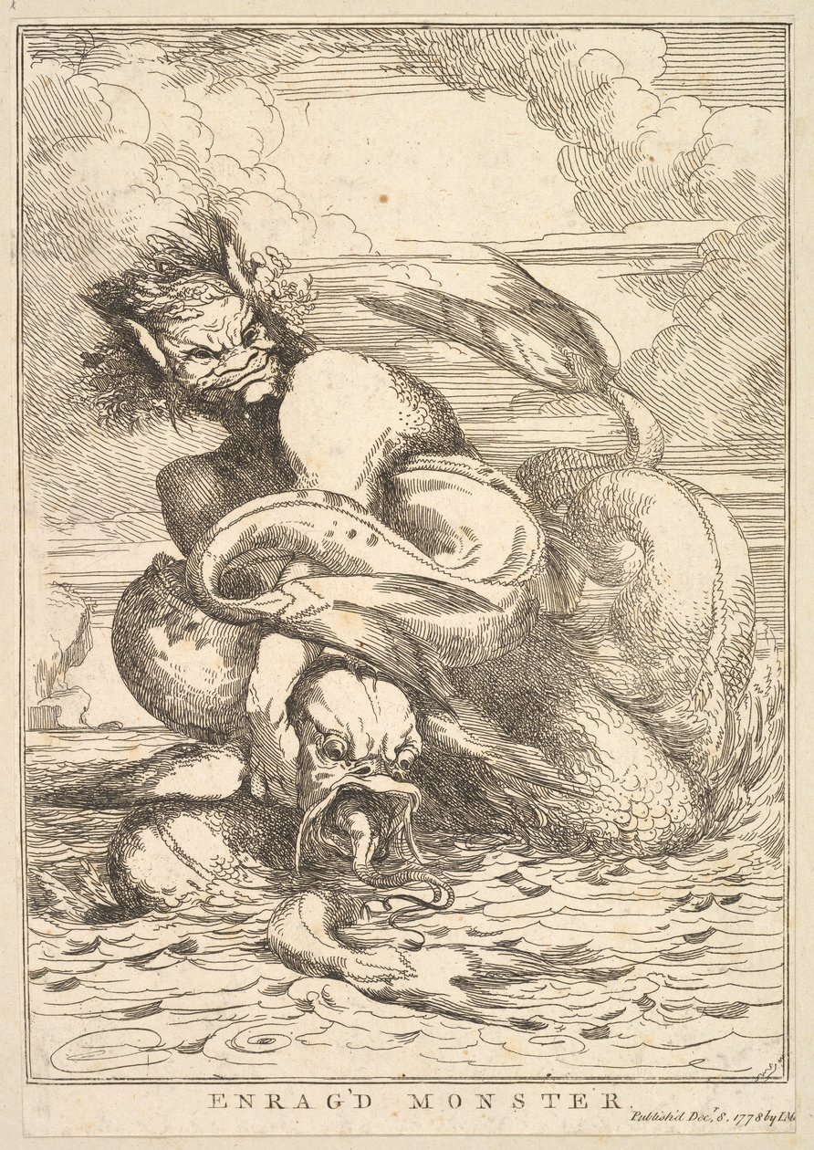 Enraged Monster from Fifteen Etchings Dedicated to Sir Joshua Reynolds by John Hamilton Mortimer