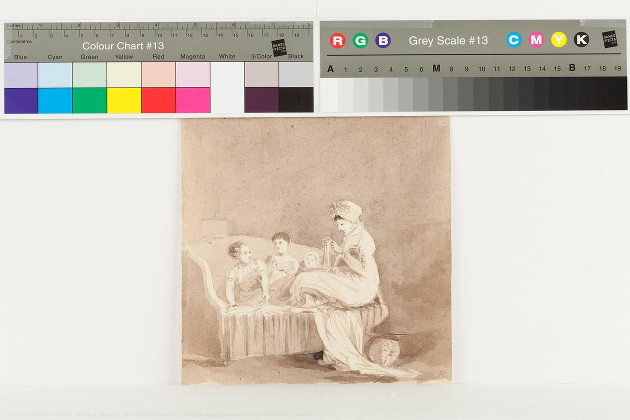 A Mother Sewing by John Harden