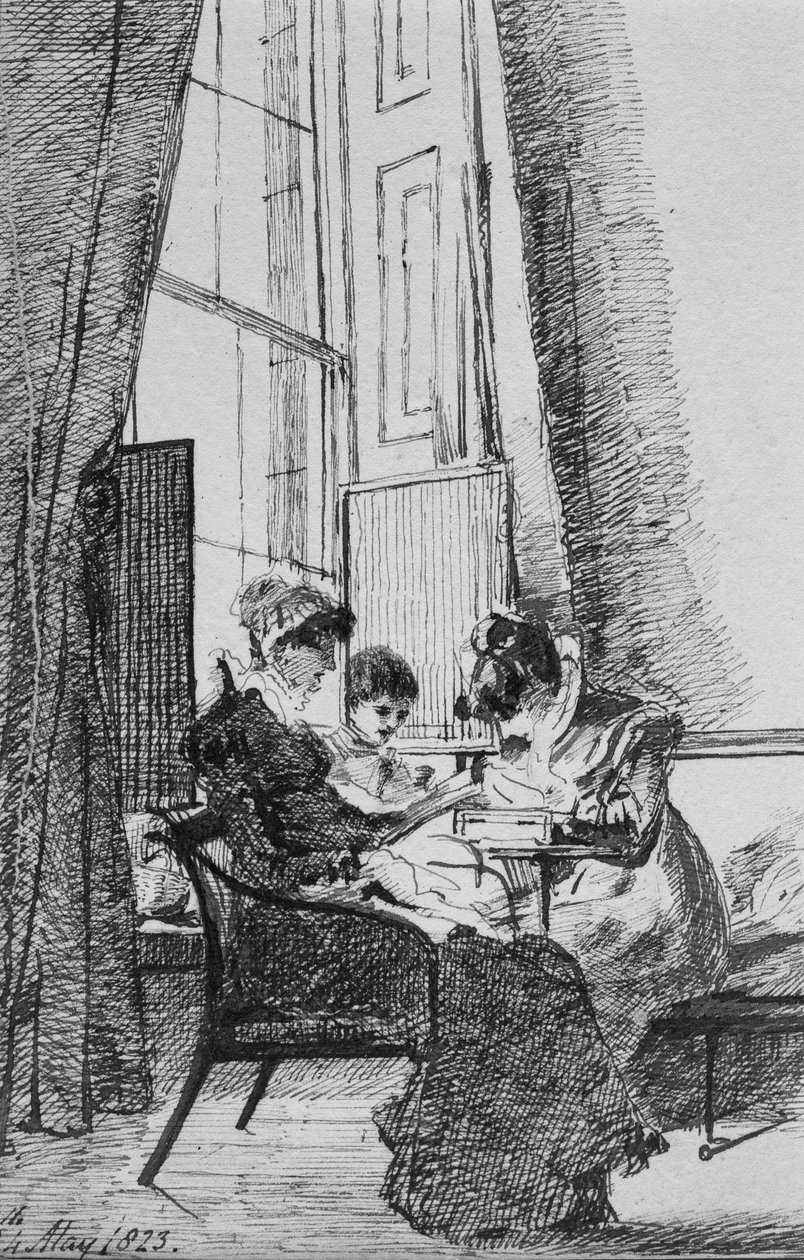 Three Women in a Georgian Interior by John Harden