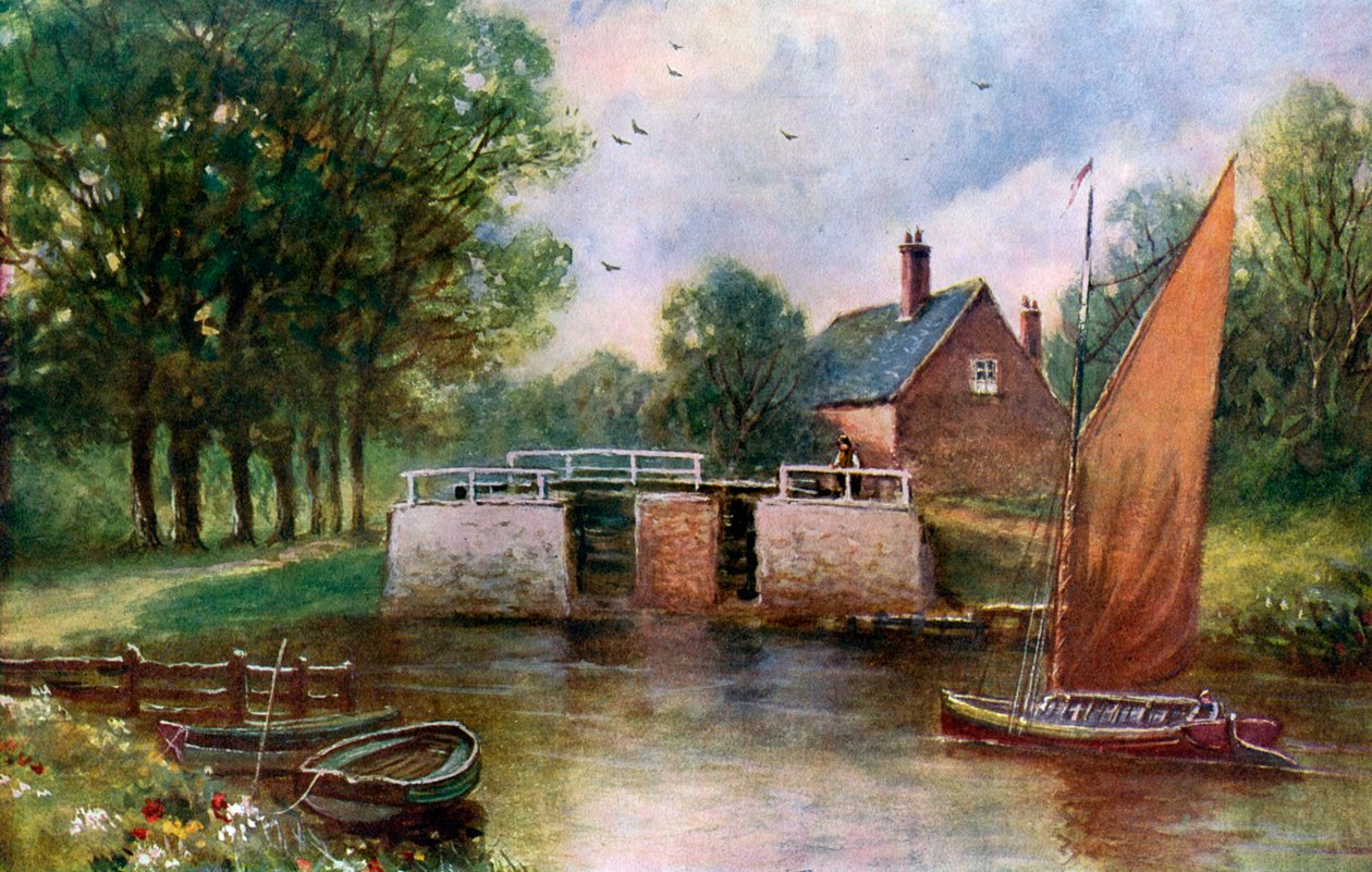 Coltishall Lock, Norfolk by John Harrap and Son