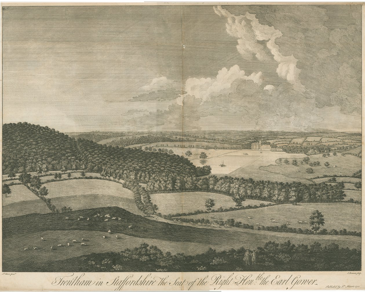 Trentham Hall: Engraving by John Harris