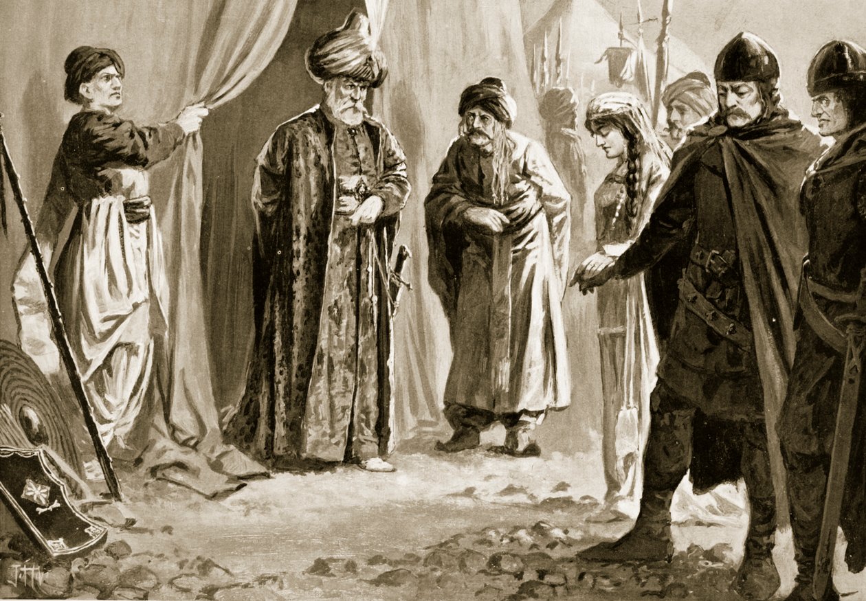 Ivan Shishman III delivers up his sister to Sultan Murad I, 1366 by John Harris Valda