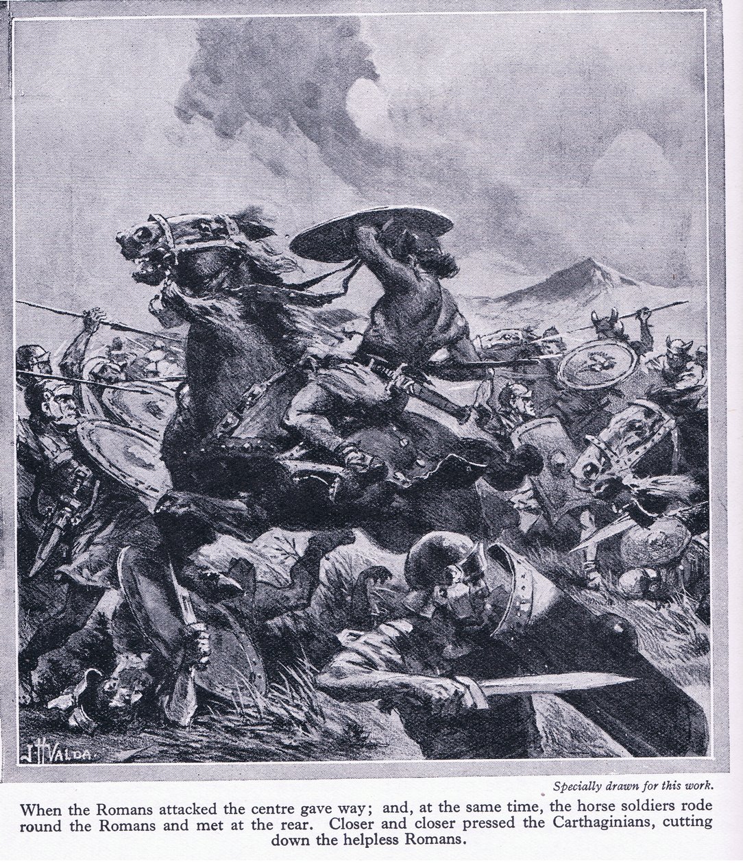 The Battle of Cannae 216 BC. The Roman Army Was All But Destroyed by John Harris Valda