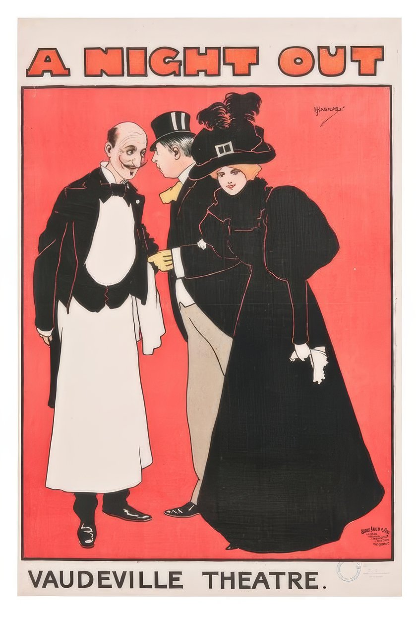 A Night Out. Vaudeville Theatre / J. Hassall / Poster, 1897 by John Hassall
