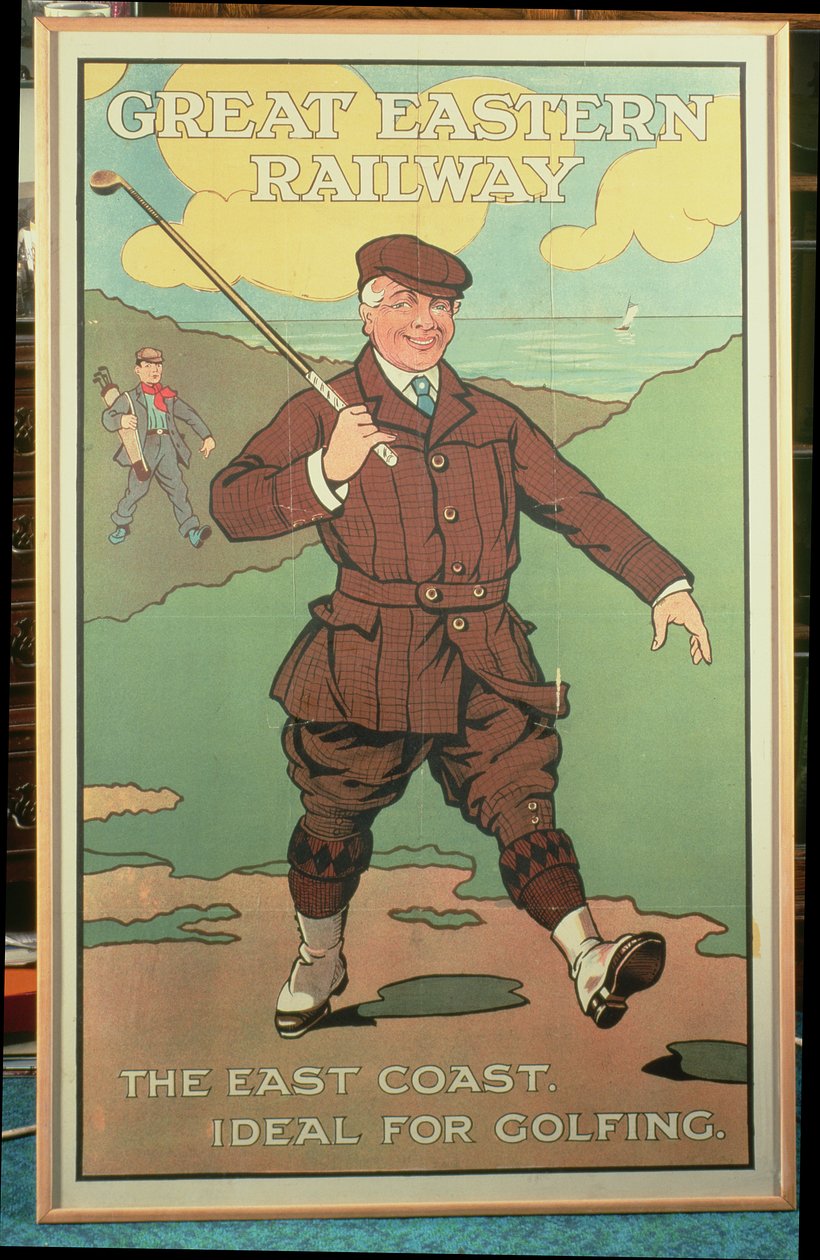 The East Coast: Ideal for Golfing. Poster for the Great Eastern Railway by John Hassall