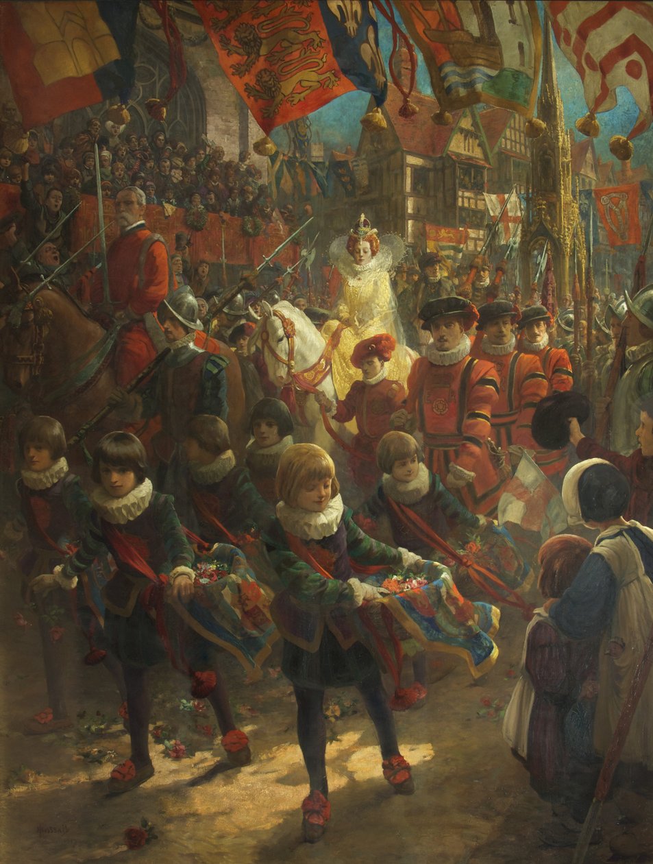 The State Entry of Queen Elizabeth into Bristol, August 14th 1574 by John Hassall