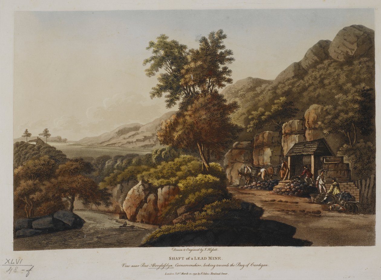 Shaft of a Lead Mine. View near Pont Aberglaslyn, Carnarvonshire, looking towards the Bay of Cardigan, published in 1798 by John Hassell