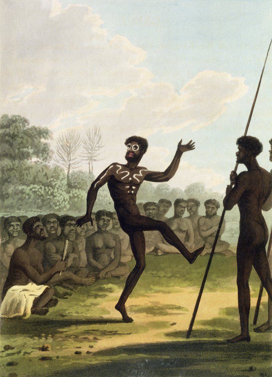 The Dance, Aborigines from New South Wales engraved by Matthew Dubourg, pub. 1813 by John Heaviside Clark