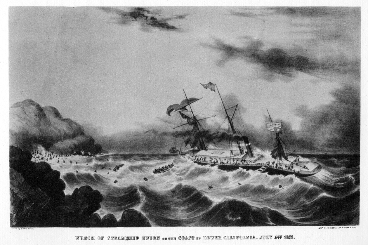 The wreck of the steamship Union on the coast of lower California, 1851 by John Henry Bufford
