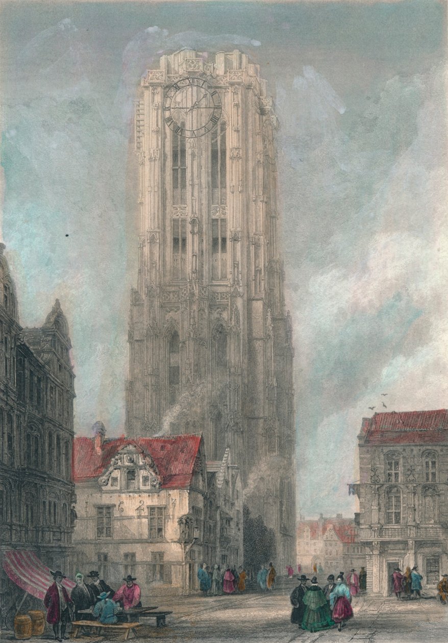 The Church of St. Rembauld, Mechlin, mid-late 19th century by John Henry Le Keux