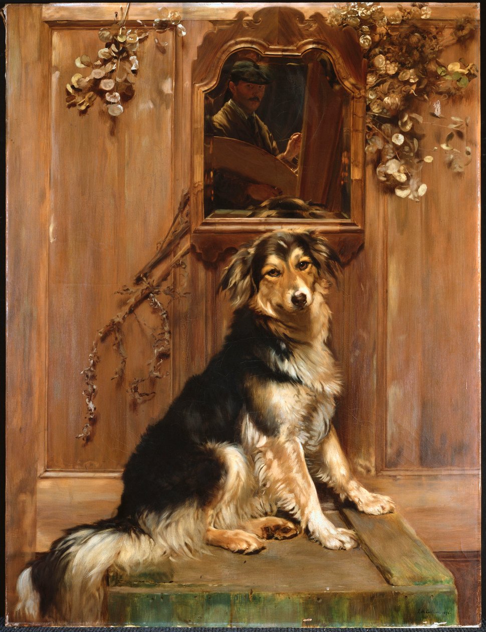 A Dog and a Mirror by John Henry Lorimer