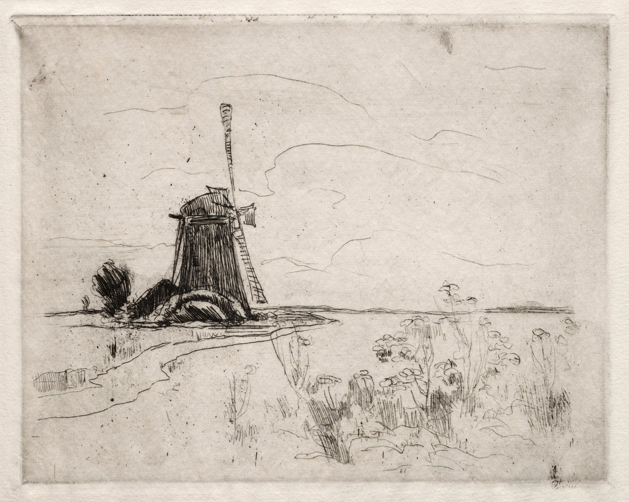 Mill and Weeds, Holland by John Henry Twachtman