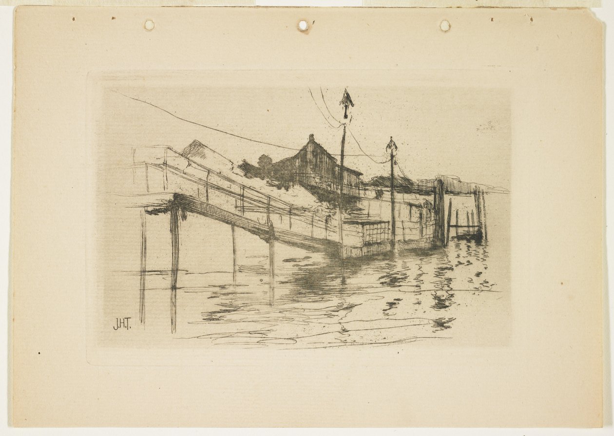 The Old Toll House at Bridgeport (Small plate), 1888-1889 by John Henry Twachtman