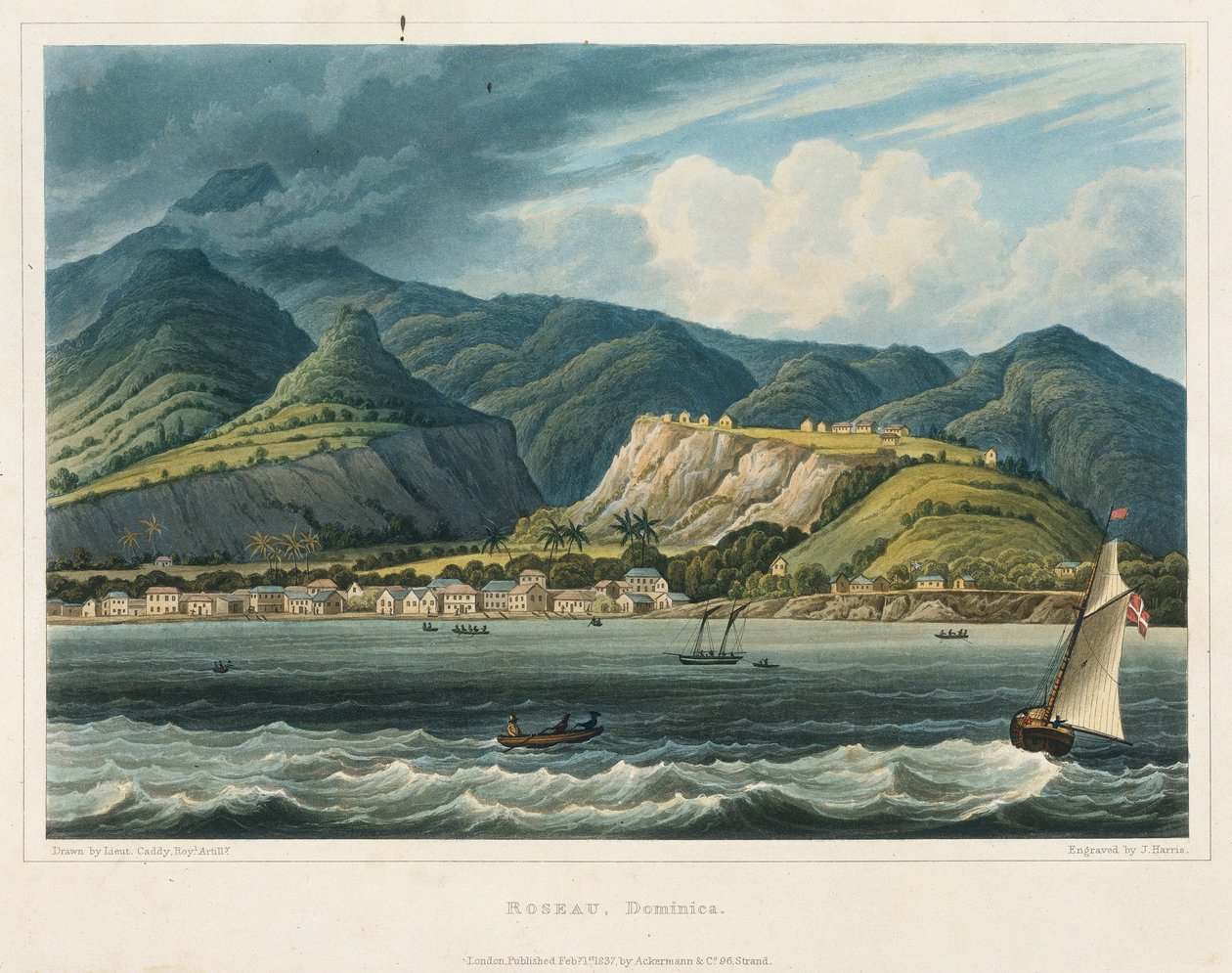 The city of Roseau, Dominique by John Herbert Caddy