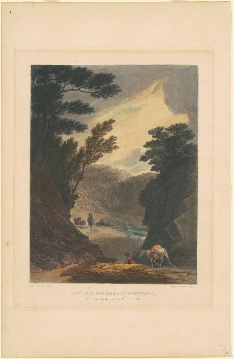View Near the Falls of Schuylkill by John Hill, after Joshua Shaw