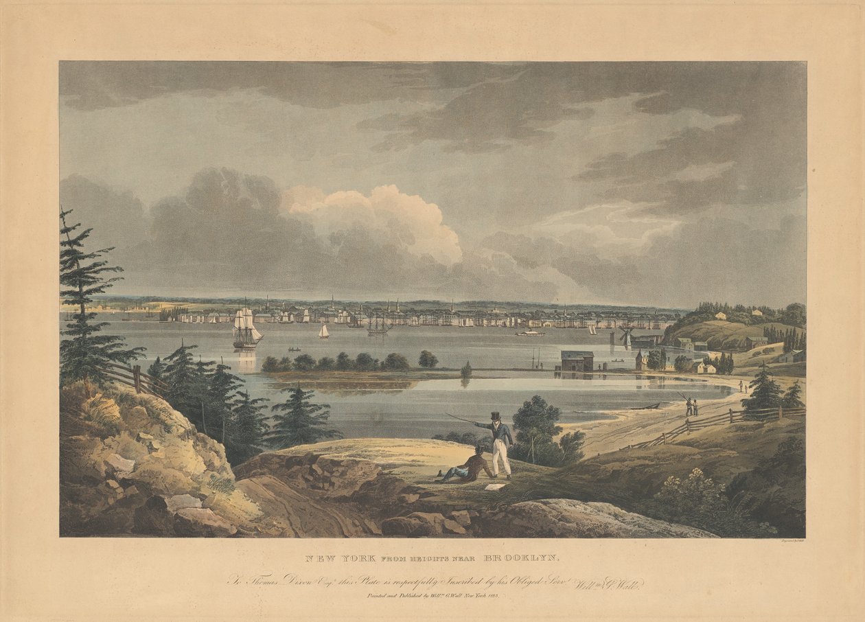 New York from Heights near Brooklyn by John Hill, after William Guy Wall